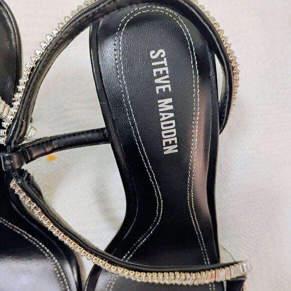 Steve Madden Black and Rhinestone 4 inch heels New - Picture 4 of 5